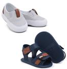 Kit 2 Pares De Sapatinhos Infantil Baby Lançamento Sandália E Tênis Para Recém Nascido