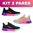 kit 2 pares de tenis feminino esportivo daimondy