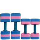 Kit 2 Pares Halteres Aquáticos Em EVA P 1-2kg M 2-3kg Azul/Rosa Dafoca Sports