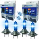 Kit 2 pares lâmpadas h7 super branca shocklight + par lâmpadas led t10 pingão farol e lanterna