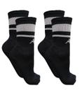 Kit 2 pares meia esportiva cano longo com faixa kappa - tam 34-39
