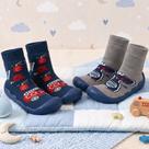 Kit 2 Pares Meia Sola Infantil Antiderrapante Menino Leve Macio Confortável Primeiros Passos Kit 2 Pares Meia Sola Infantil Antiderrapante Menino Leve Macio Confortável Primeiros Passos
