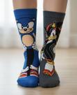 kit 2 Pares Meia Sonic e Shadow Personagem Divertida Adulto Cano Longo Premium Pronta Entrega