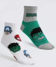 Kit 2 Pares Meias Infantil Cano Curto Hulk Marvel-53018 Kit 2 Pares Meias Infantil Cano Curto Hulk Marvel-53018