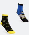 Kit 2 Pares Meias Soquete Infantil Batman Liga da Justiça