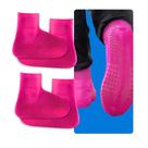 Kit 2 Pares Protetor de Calçado Impermeável Silicone Ultraelástico Antiderrapante Moto Chuva Lama Reforço Marcha Dobrável Reutilizável