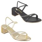 Kit 2 Pares Salto Feminino Salto Alto 5 cm Dourado Preto