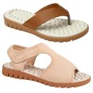 Kit 2 Pares Sandália Chinelo Ortopédico Feminino Rasteira Massageadora Confortável Macia