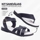 Kit 2 Pares Sandália Feminina Ortopédica Massageadora + Rasteirinha Para Esporão Fascite Plantar