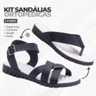 Kit 2 Pares Sandália Feminina Ortopédica Massageadora + Rasteirinha Para Esporão Fascite Plantar