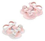 Kit 2 Pares Sandália Infantil Laço Feminina Leve Menina