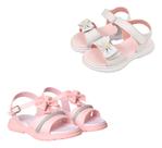 Kit 2 Pares Sandalia Infantil Leve Strass Perola Feminina