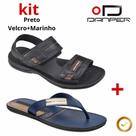 Kit 2 Pares Sandália Masculina Chinelo Danper tiras autocolantes/Premier Original Conforto