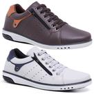 Kit 2 Pares Sapatênis Masculino Fechamento Elastico e Ziper