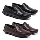 Kit 2 Pares Sapato Social Casual Mocassim Macio Leve E Flexível