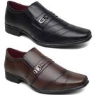 Kit 2 pares sapato social masculino marrom e preto moderno tradicional elegante