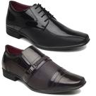 Kit 2 pares sapato social masculino preto e café