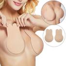 Kit 2 Pares Sutiã Adesivo Invisible Levanta Seio Push Up Orelha De Coelho - Bege - M