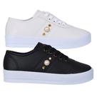 Kit 2 Pares Tênis Feminino Casual Flatform Sola Alta Moda Básico Confortável Pérola- Leila Soares