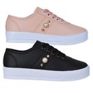 Kit 2 Pares Tênis Feminino Casual Sola Alta Flatform Confortável Sapato Moda Calçado Moda Pérola - Leila Soares Kit 2 Pares Tênis Feminino Casual Sola Alta Flatform Confortável Sapato Moda Calçado Moda Pérola - Leila Soares