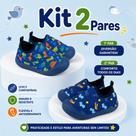 Kit 2 Pares Tênis Infantil Menino Antiderrapante Escola Calce Fácil Macio Confortável Dia a Dia