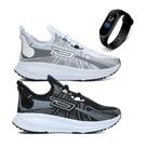 Kit 2 Pares Tênis Masculino Esportivo Leve Respirável Academia Relogio Digital