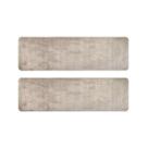 Kit 2 Passadeiras Beira de Cama Apolo Areia 50x100cm Shaggy Felpuda Antiderrapante Para Sala