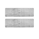 Kit 2 Passadeiras Beira de Cama Apolo Prata 50x100cm Shaggy Felpuda Antiderrapante Para Sala