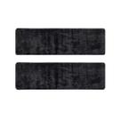 Kit 2 Passadeiras Beira de Cama Apolo Preto 50x100cm Shaggy Felpuda Antiderrapante Para Sala