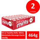 Kit 2 Pastilha Rolly Minty Mentolada Morango Docile 12x29g