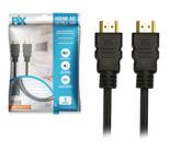 Kit 2 pçs - cabo hdmi 1 metro - 2.0mhz 4k 19 pinos - pix
