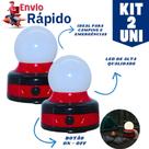 Kit 2 Pçs Luminária Abajur De Led A Pilha Base Com Imã Lanterna Multiuso Camping Falta De Energia