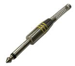 Kit 2 pçs - plug p10 mono - prata e amarelo - com mola