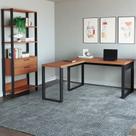 Kit 2 Peças 100% Mdf com Escrivaninha em L e Estante para Livros Kit 2 Peças 100% Mdf com Escrivaninha em L e Estante para Livros