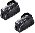 KIT 2 peças à prova d'água para guidão de bicicleta, suporte para celular, bolsa MTB, moldura frontal, bolsa