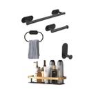 Kit 2 Peças Acessório Para Banheiro Com Porta Shampoo Inox