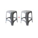 Kit 2 peças banqueta niteroi cinza tramontina polipropileno
