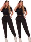 Kit 2 Peças - Calça Feminina Jogger Esportiva Bomber com Elastano