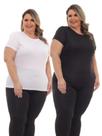Kit 2 Peças - Camiseta Feminina Dry Fit Plus Size Poliester Academia Kit 2 Peças - Camiseta Feminina Dry Fit Plus Size Poliester Academia