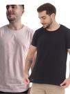 Kit 2 peças - Camiseta Masculina Lisa Básica Gola Redonda/Careca