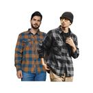 Kit 2 Peças Camisetas Masculina Xadrez Flanelada Com Bolsos Kit 2 Peças Camisetas Masculina Xadrez Flanelada Com Bolsos