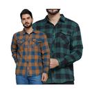 Kit 2 Peças Camisetas Masculina Xadrez Flanelada Manga Longa Com Bolsos Premium