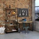 Kit 2 Peças com 1 Escrivaninha e 1 Estante 5 Prateleiras Kuadra