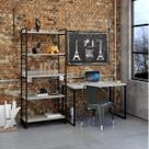 Kit 2 Peças com 1 Escrivaninha e 1 Estante 5 Prateleiras Kuadra