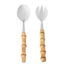 Kit 2 Peças com Colher e Garfo para Salada Bamboo Natural Kenya