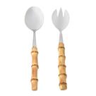 Kit 2 Peças Com Colher E Garfo Para Salada Bamboo Real Kenya