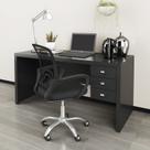 Kit 2 Peças com Escrivaninha 3 Gavetas com Cadeira de Escritório Diretor Tela Mesh