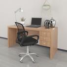 Kit 2 Peças com Escrivaninha 3 Gavetas com Cadeira de Escritório Diretor Tela Mesh