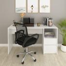 Kit 2 Peças com Escrivaninha com Ripado 2 Gavetas 1 Nicho com Cadeira para Escritório Diretor Tela Mesh Kit 2 Peças com Escrivaninha com Ripado 2 Gavetas 1 Nicho com Cadeira para Escritório Diretor Tela Mesh