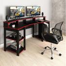 Kit 2 Peças com Mesa Gamer ME4167 com Cadeira de Escritório Diretor Tela Mesh